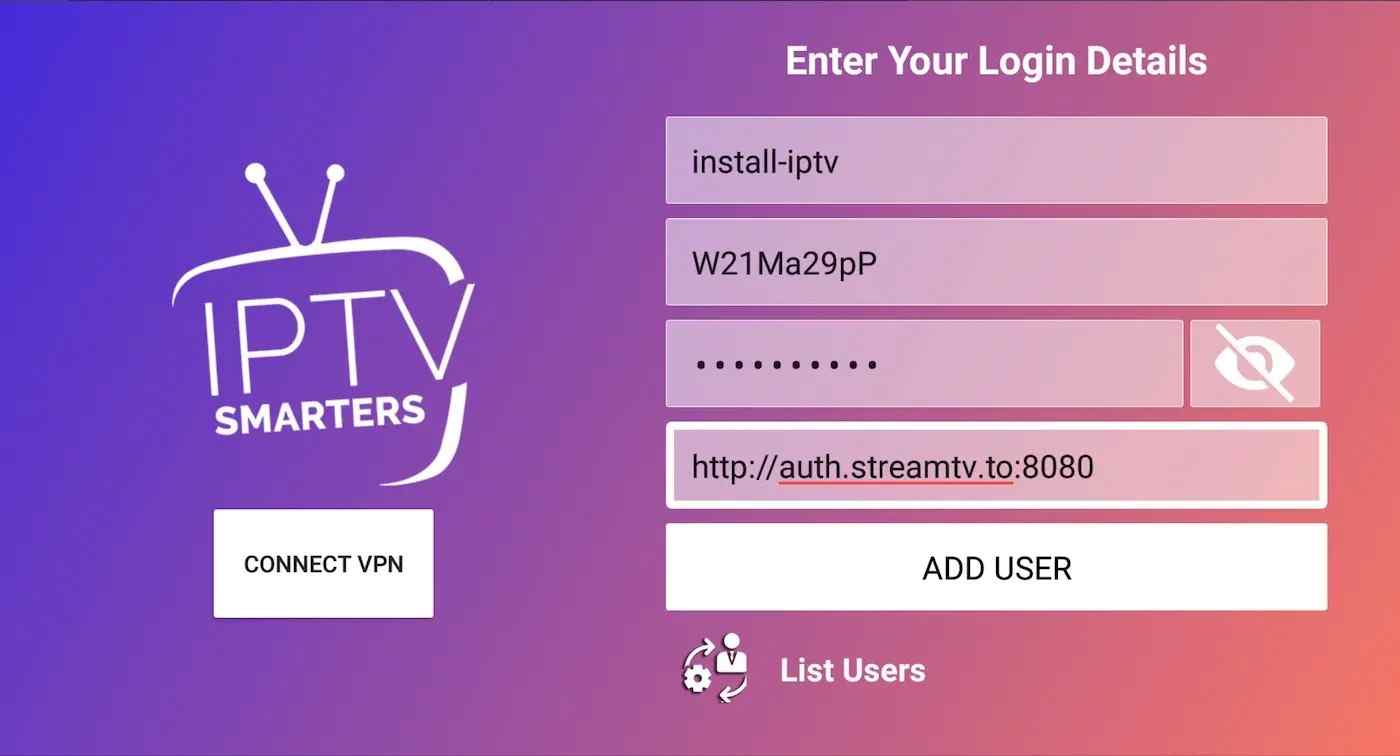 Smarters Iptv Pro Application Login Interface